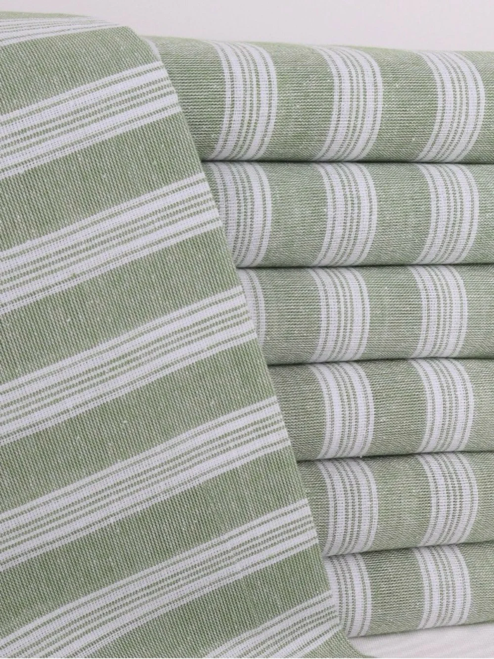 NWT Boho Sage Green Striped Turkish Cotton Towel